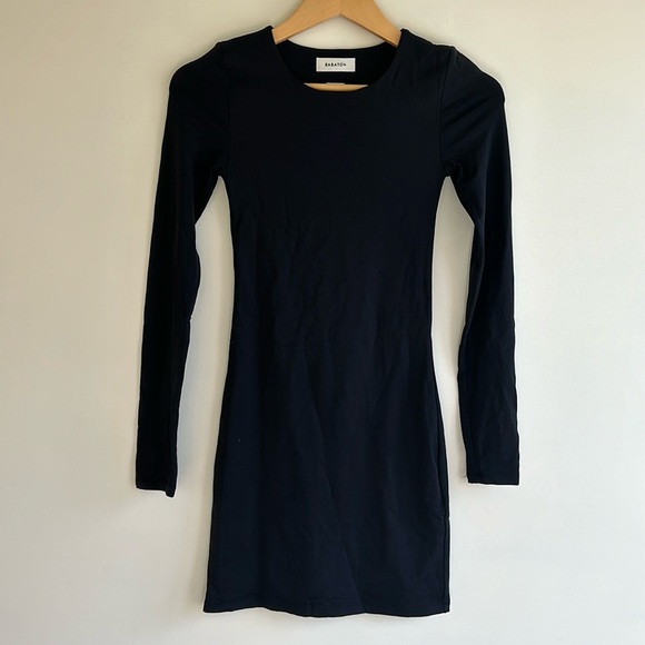 Babton Contour Crew Longsleeve Mini Dress In Black - Picture 2 of 4
